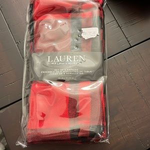 Ralph Lauren Buffalo Plaid Check 20”x20” Dinner Napkins new X 4